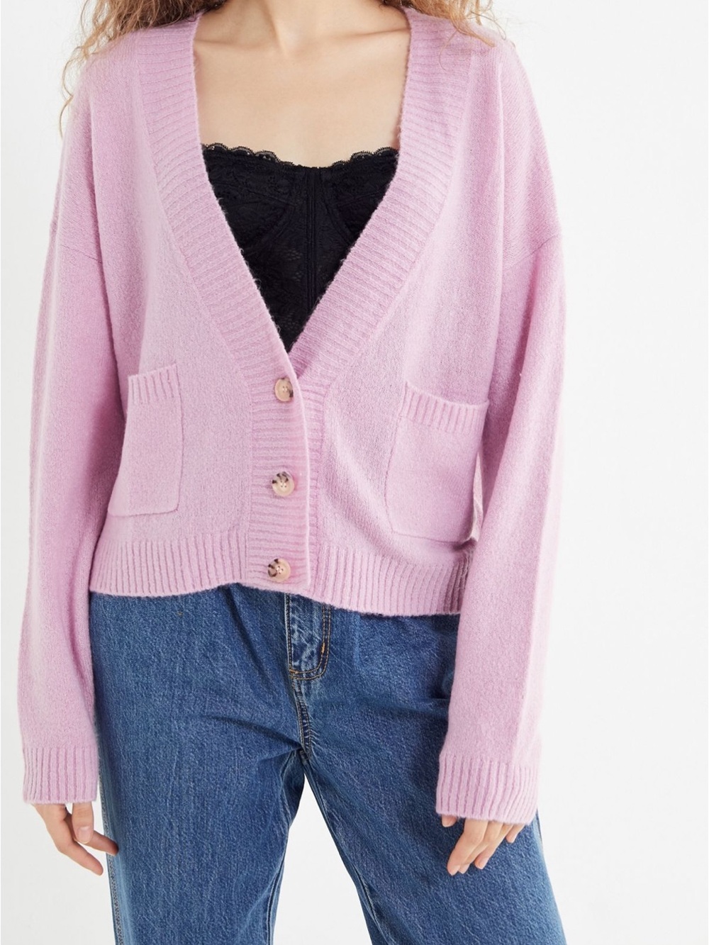 Truly Madly Deeply Lilac V-Neck Button Front Cardigan